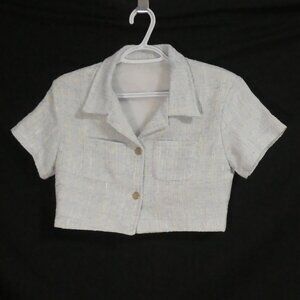 Unbranded | P2P 16.5 inches measured | Chic Cropped Short Sleeve Jacket / Blazer